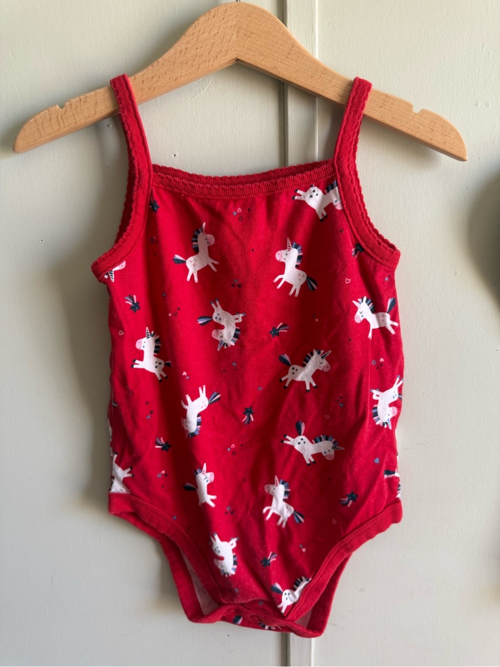 Garanimals Red Unicorn Print Kids One-Piece Bodysuit